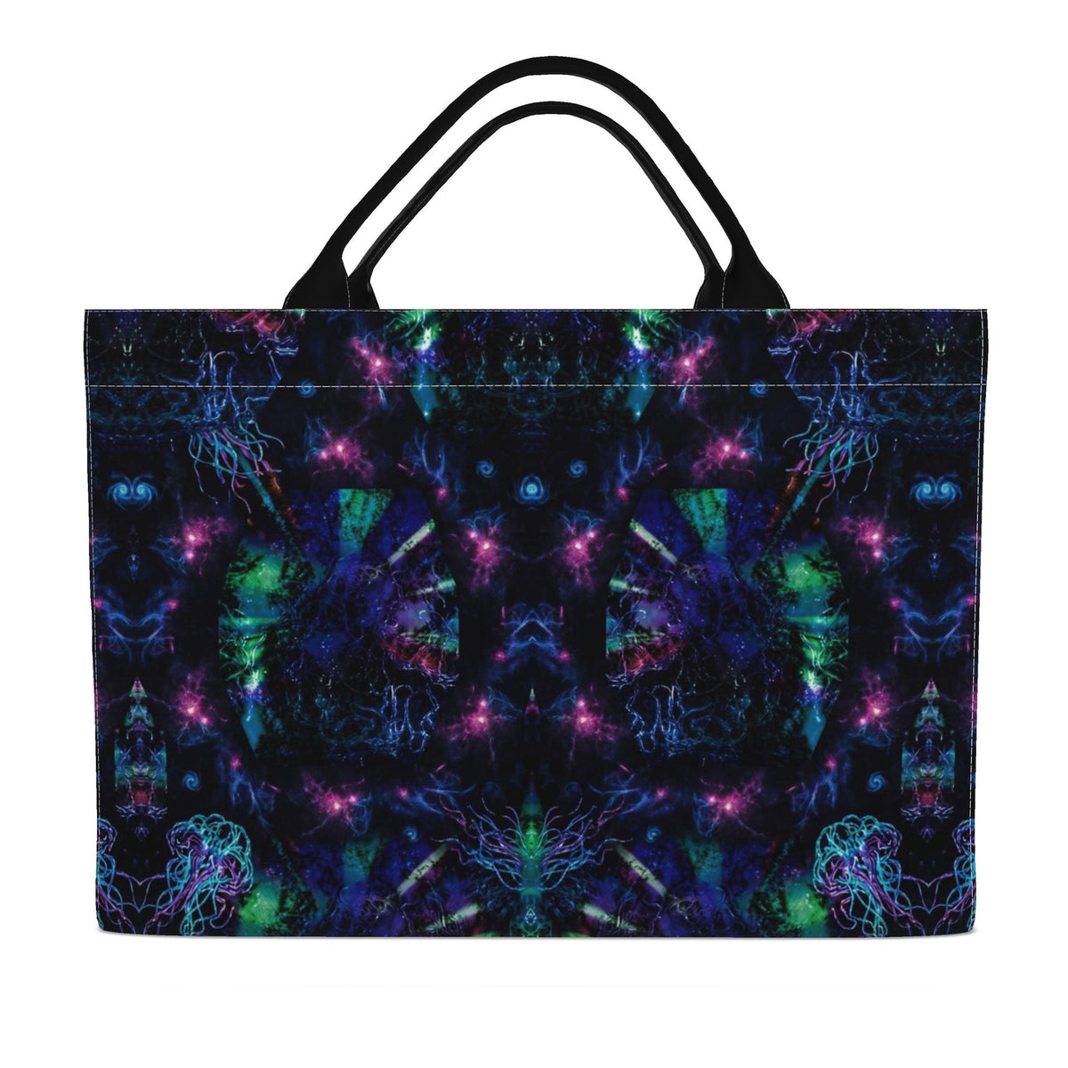 Abstract Neon Floral Everyday Carryall Tote Bag