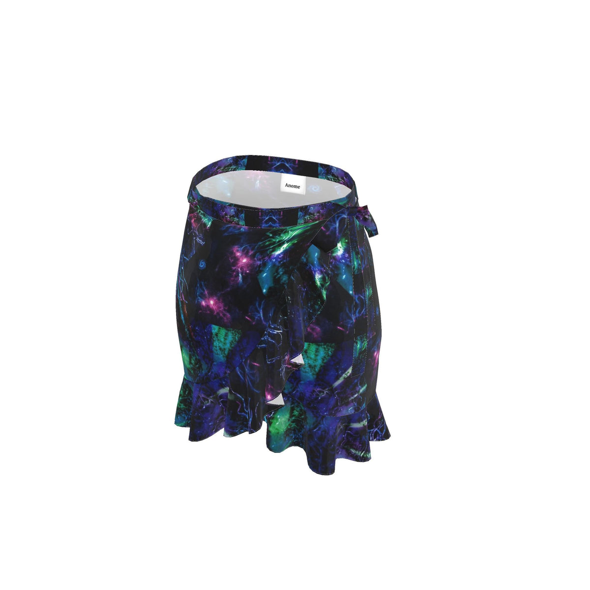 Celestial Nebula Printed Flounce Mini Skirt