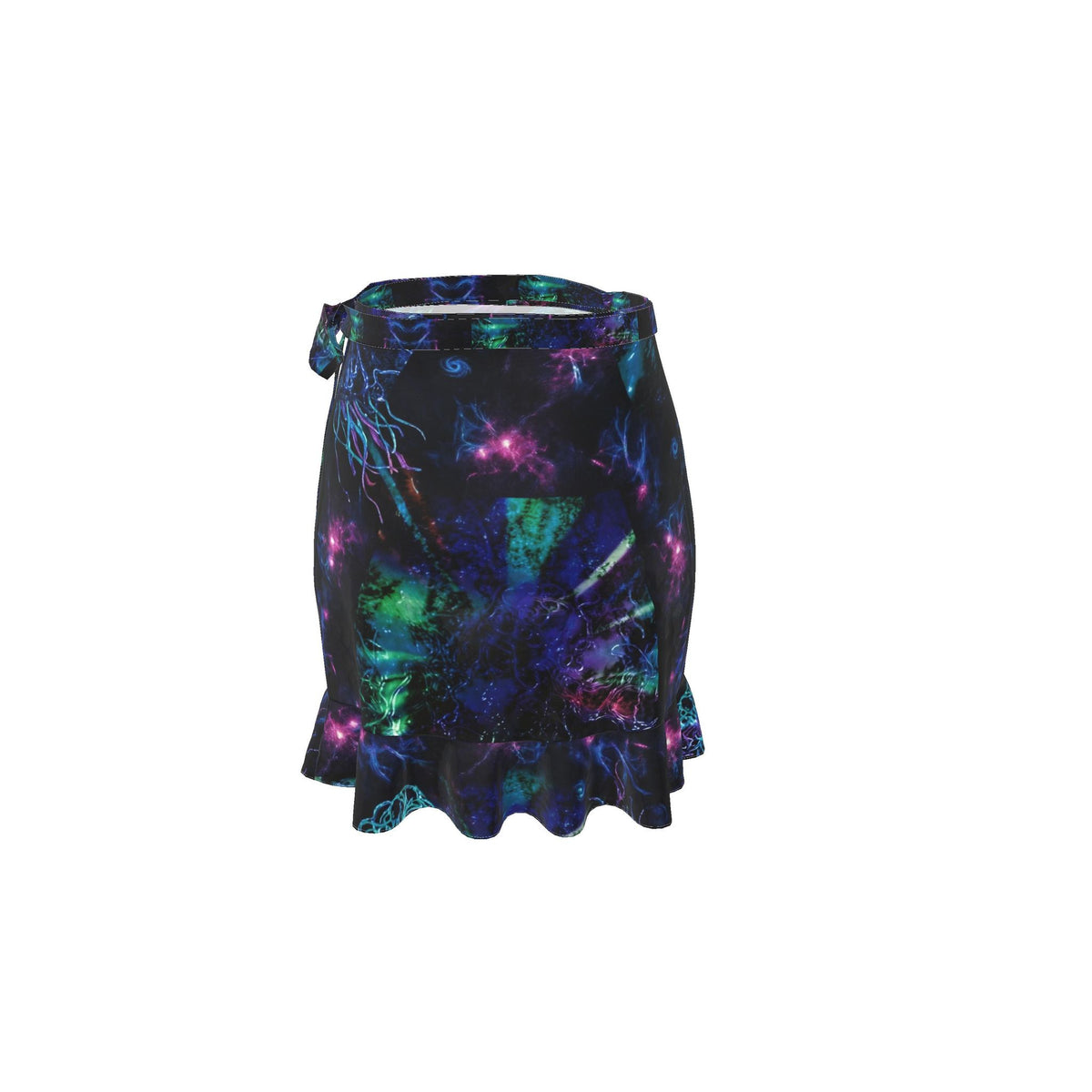 Celestial Nebula Printed Flounce Mini Skirt