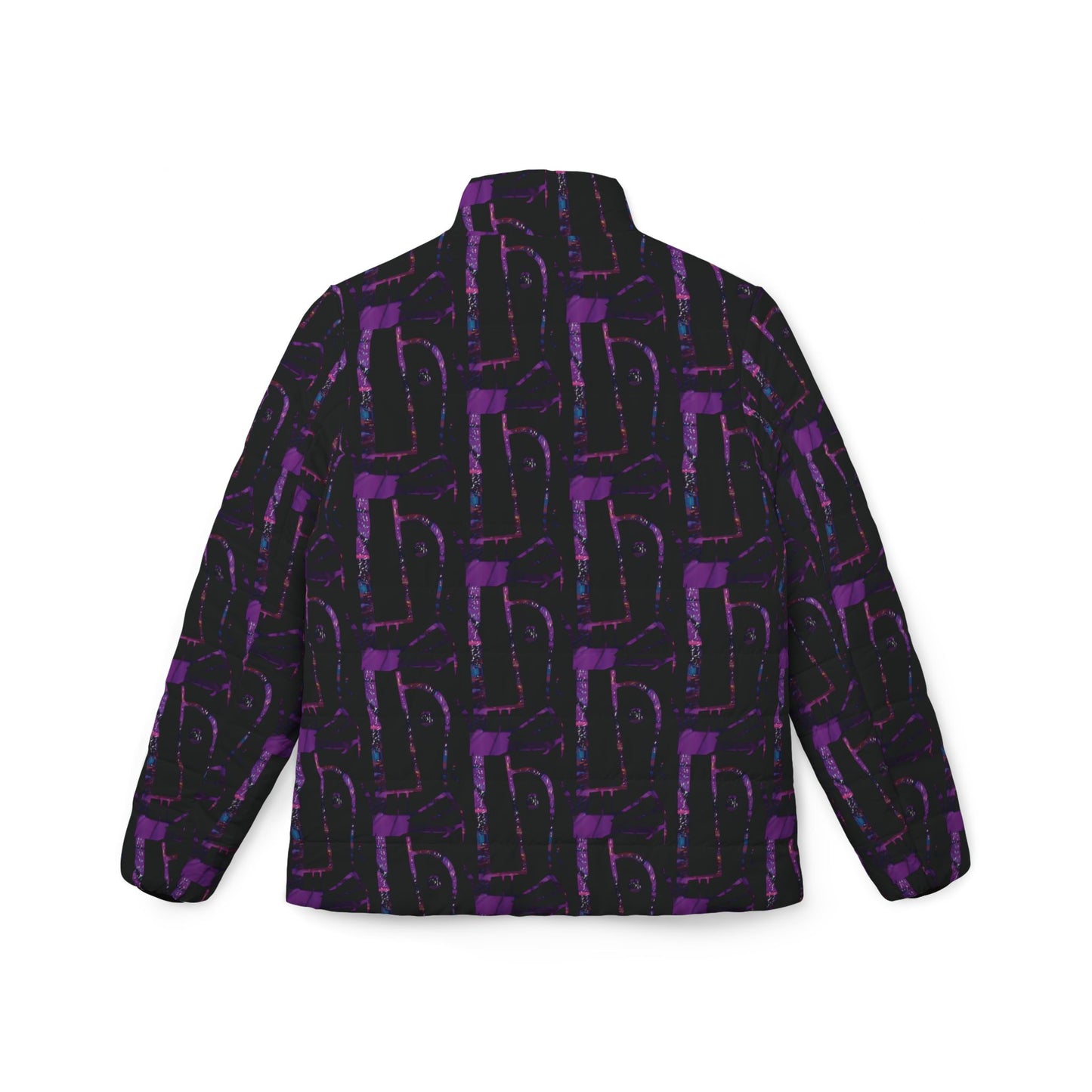 Womens Puffer Jacket - Abstract Print, Stylish Outerwear, Cozy Winter Fashion, Perfect for Casual Outings, Trendy Travel Wear