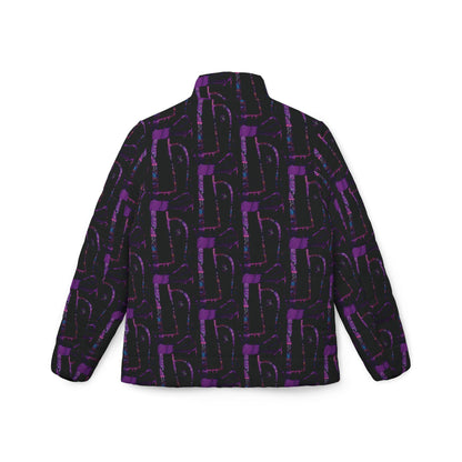 Womens Puffer Jacket - Abstract Print, Stylish Outerwear, Cozy Winter Fashion, Perfect for Casual Outings, Trendy Travel Wear