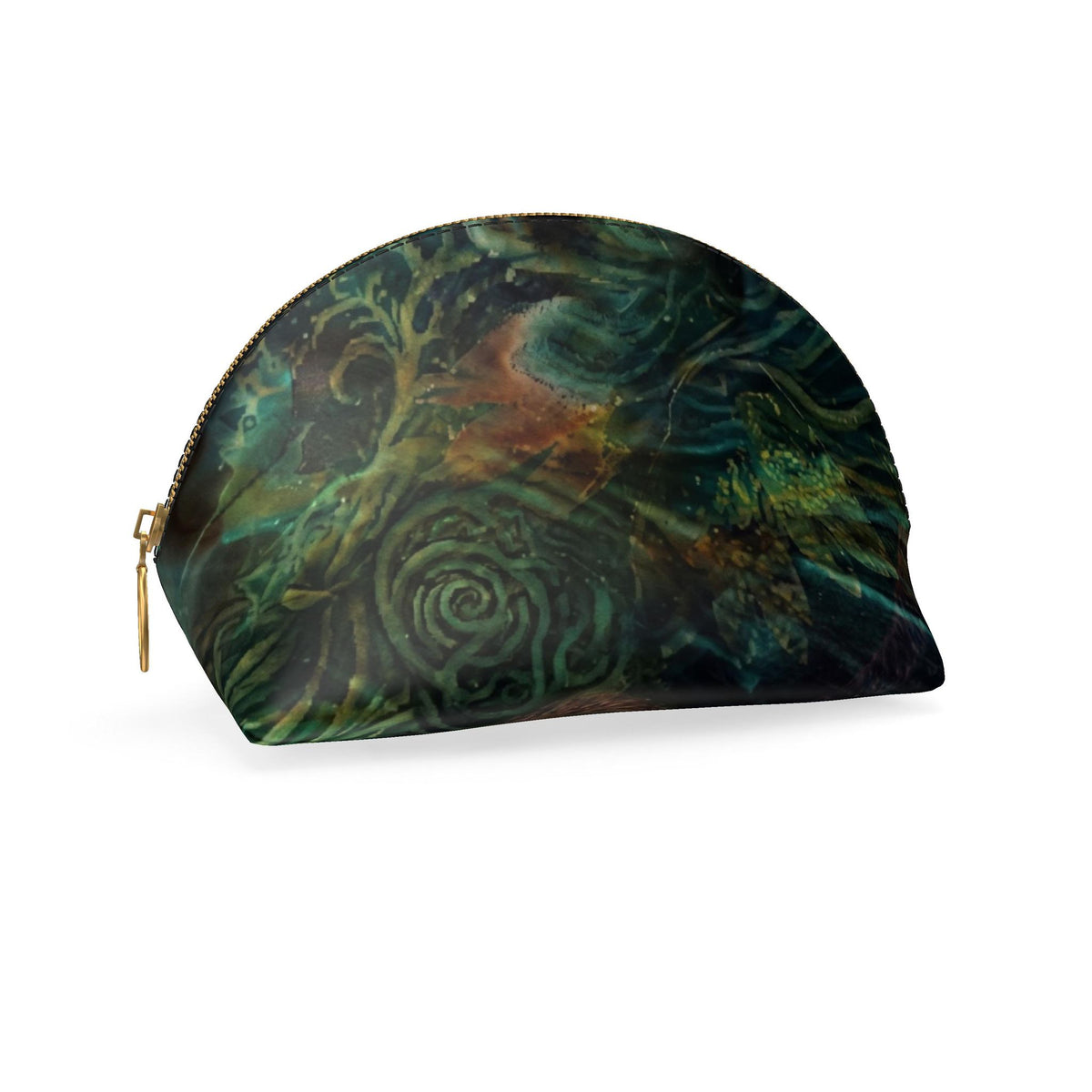 Mythical Celtic Tree of Life Cosmetic Bag, Forest Zipper Clutch Bag