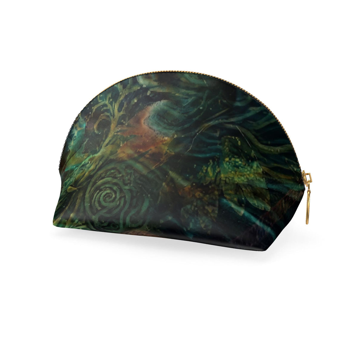 Mythical Celtic Tree of Life Cosmetic Bag, Forest Zipper Clutch Bag