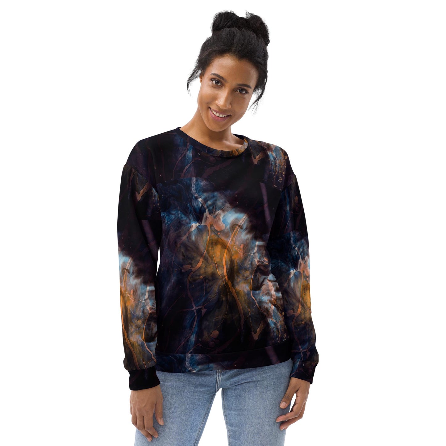 Black Galaxy Sweatshirt: Unisex Gothic Style Jumper