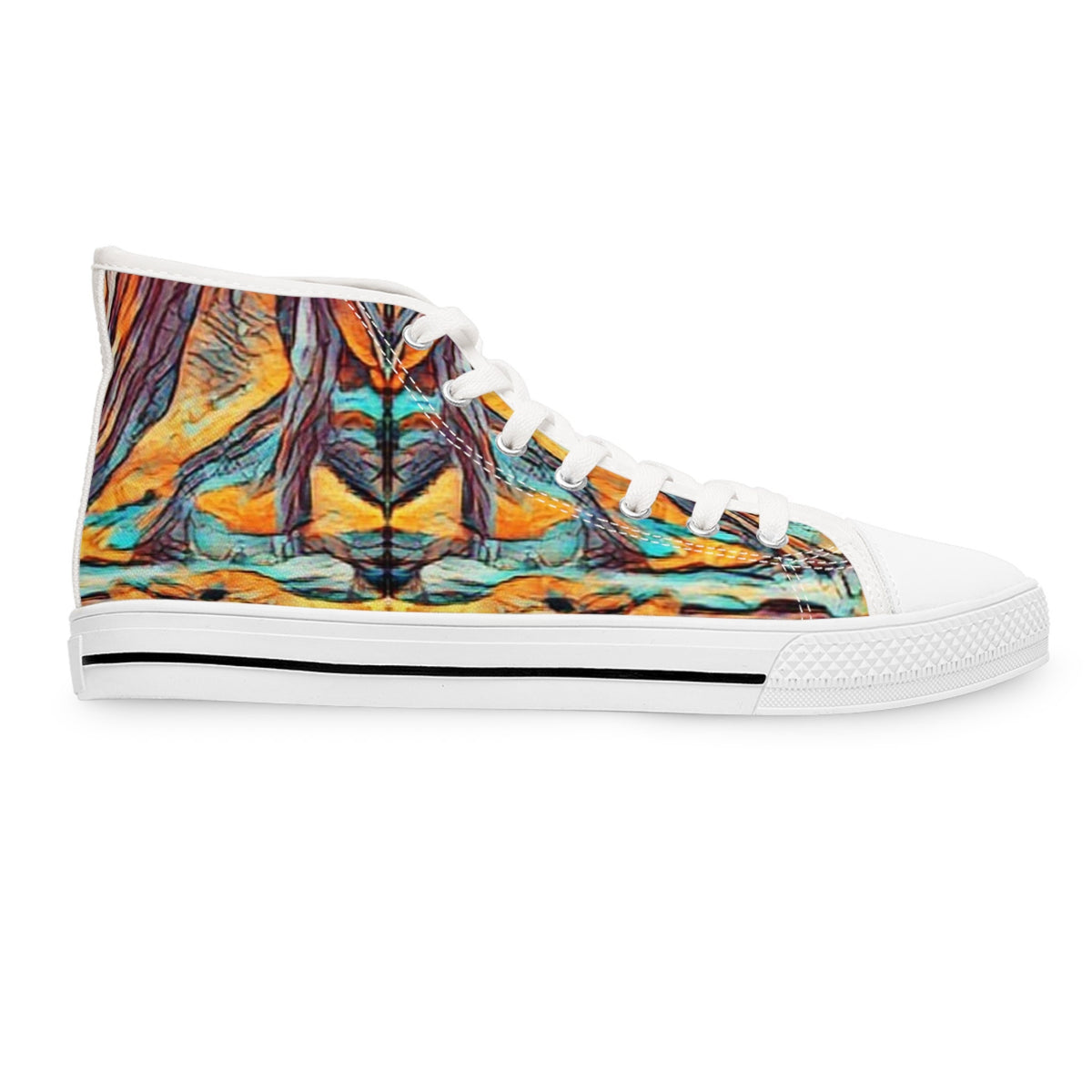 Women's High Top Sneakers: Bohemian Artistic Colorful Shoes