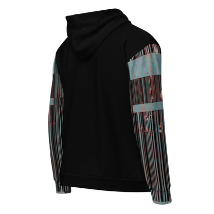 Unisex zip hoodie barcoded hoodie