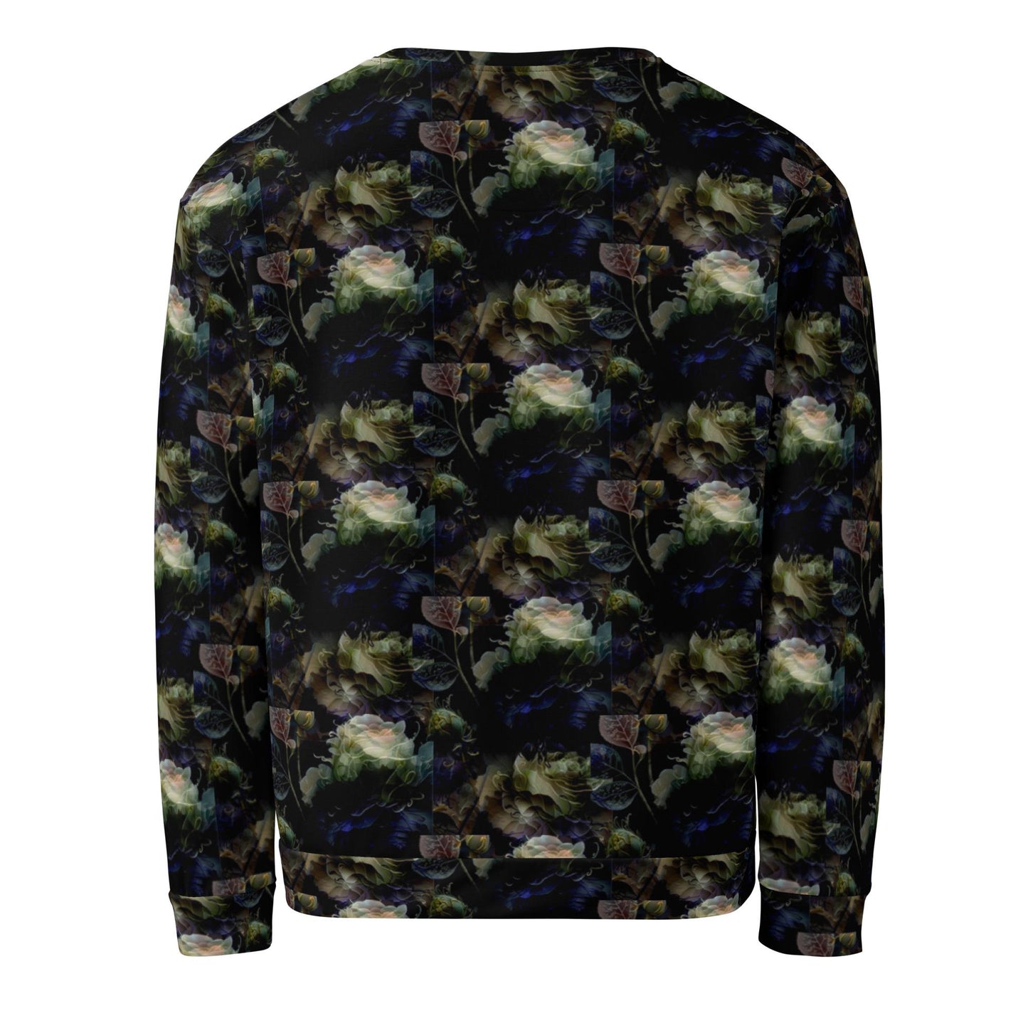 Chic Black Jumper with White Rose Floral Design