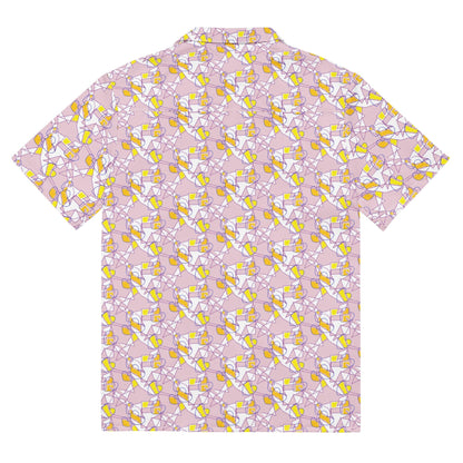 Vintage Pink Floral Button-Up Blouse: Retro Spring Shirt