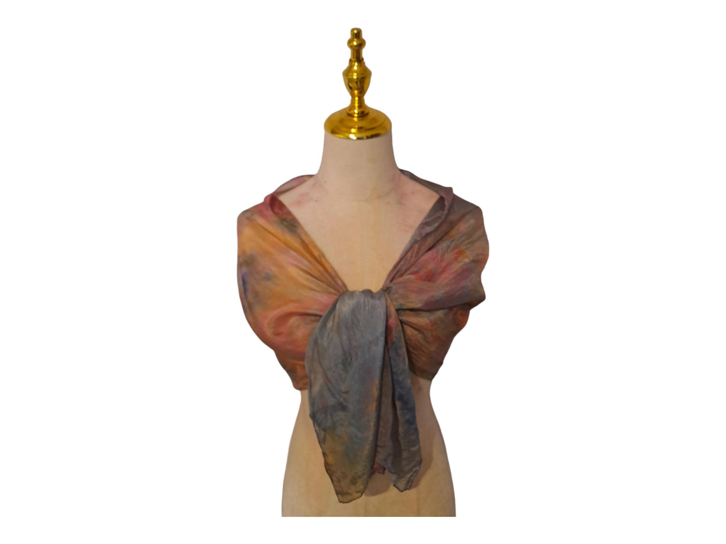 Multicoloured Bronze and Gold Shawl: Earthy Tones Soft Scarf