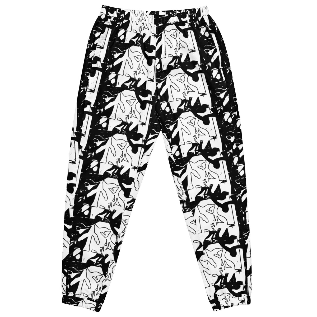 Abstract Line Art Track Pants: Unisex Streetwear, Waterproof Polyester