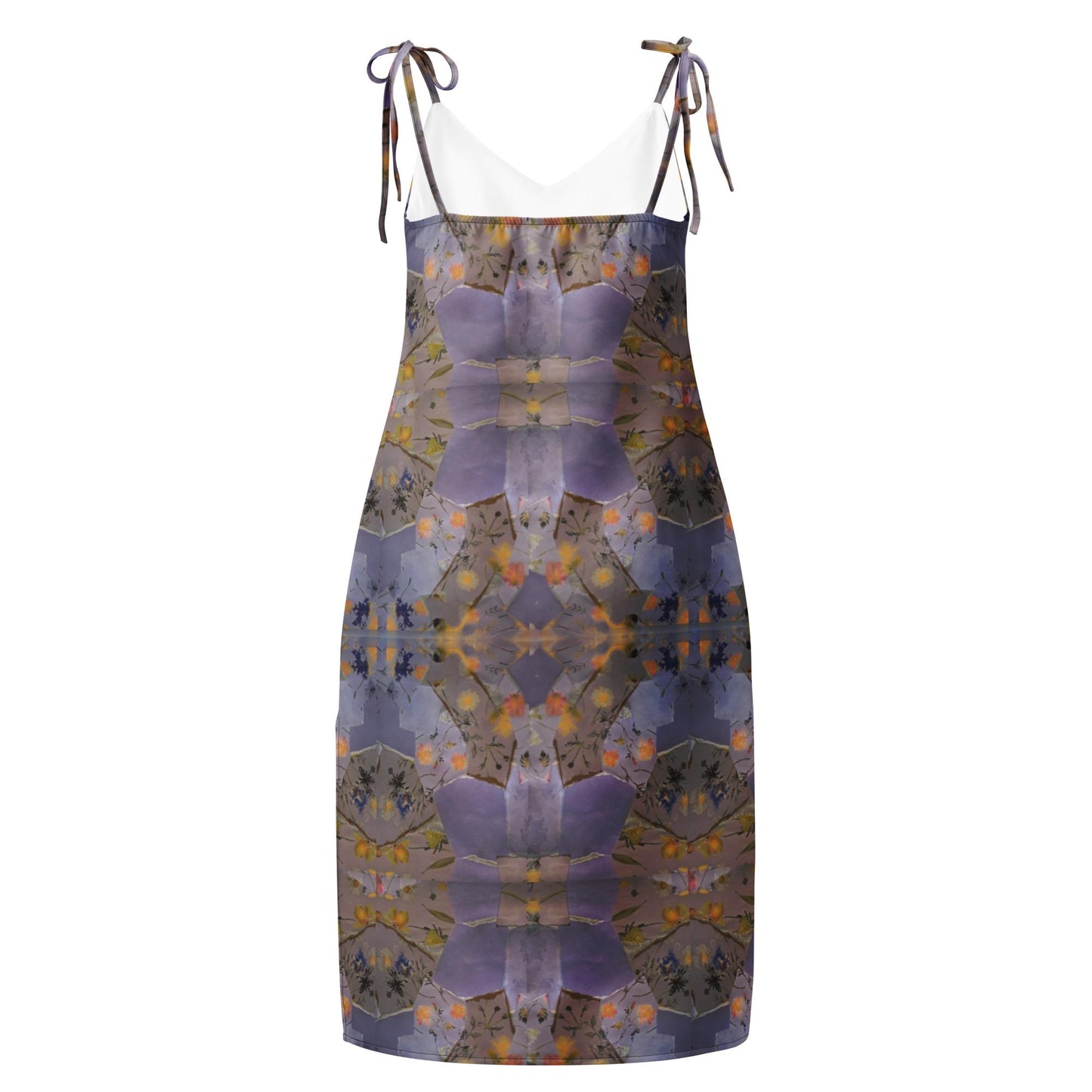 Bohemian Floral Print Bodycon Dress – Elegant Sleeveless Midi Dress with Adjustable Straps
