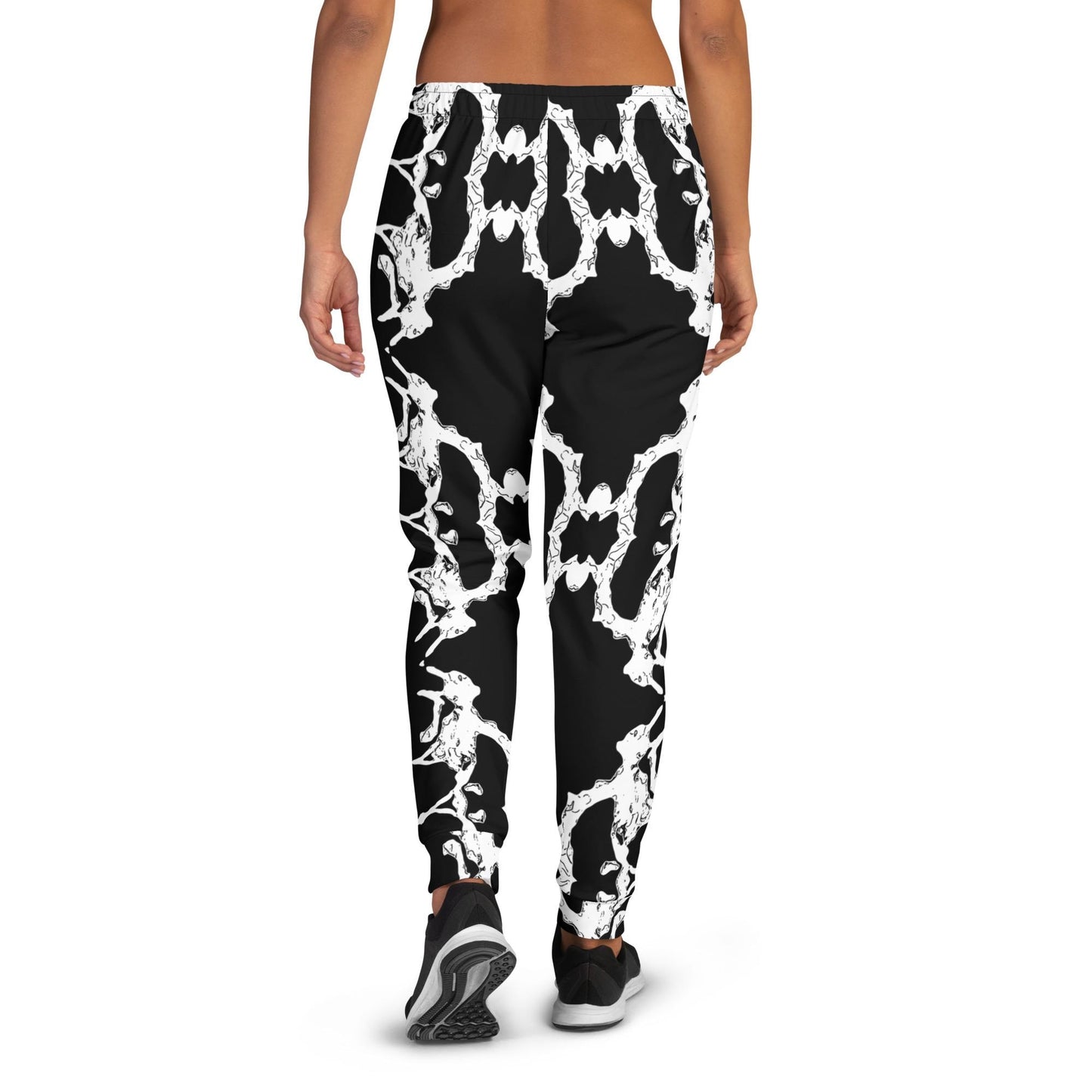 Abstract Print Joggers: Black & White Lounge Sweatpants