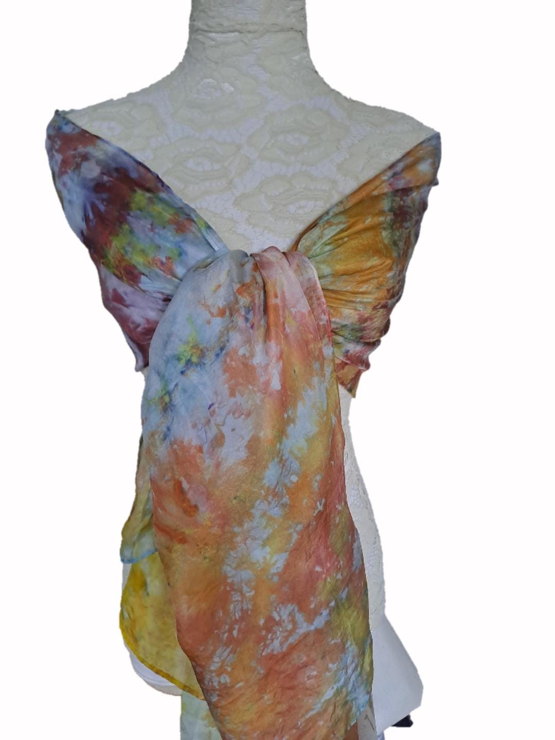 Extra Large Ice Dyed Scarf: Luxury Handmade Accessory