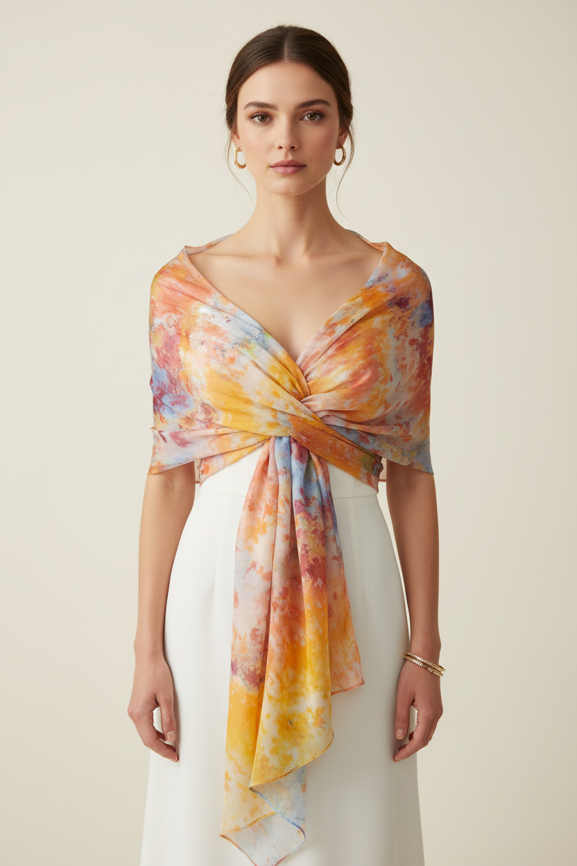 Extra Large Ice Dyed Scarf: Luxury Handmade Accessory