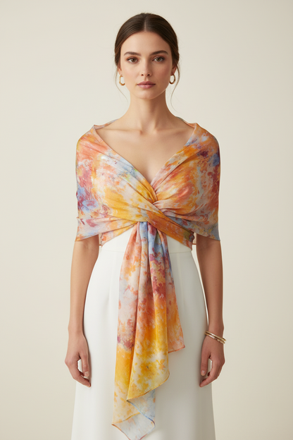 Extra Large Ice Dyed Scarf: Luxury Handmade Accessory
