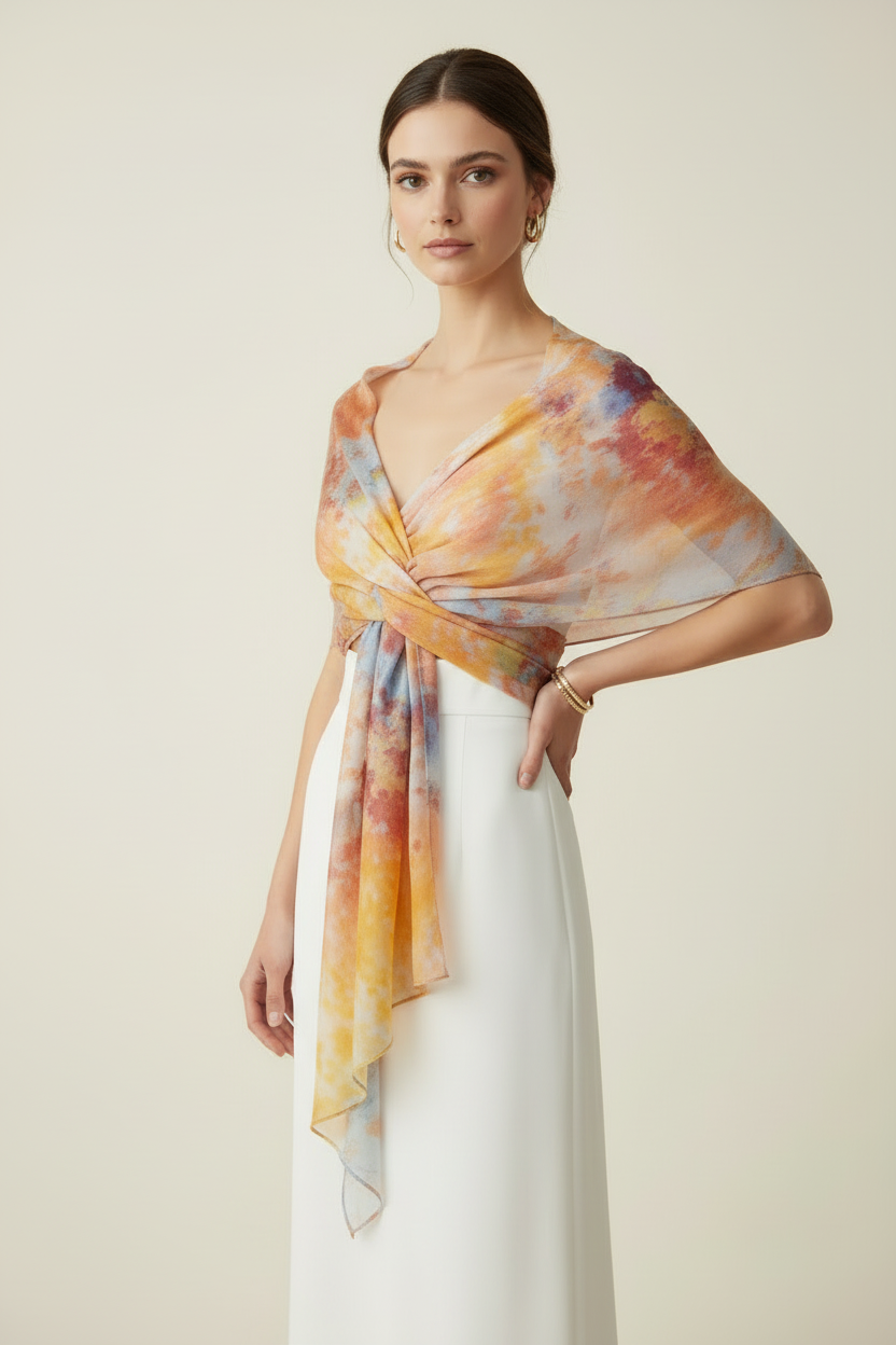 Extra Large Ice Dyed Scarf: Luxury Handmade Accessory