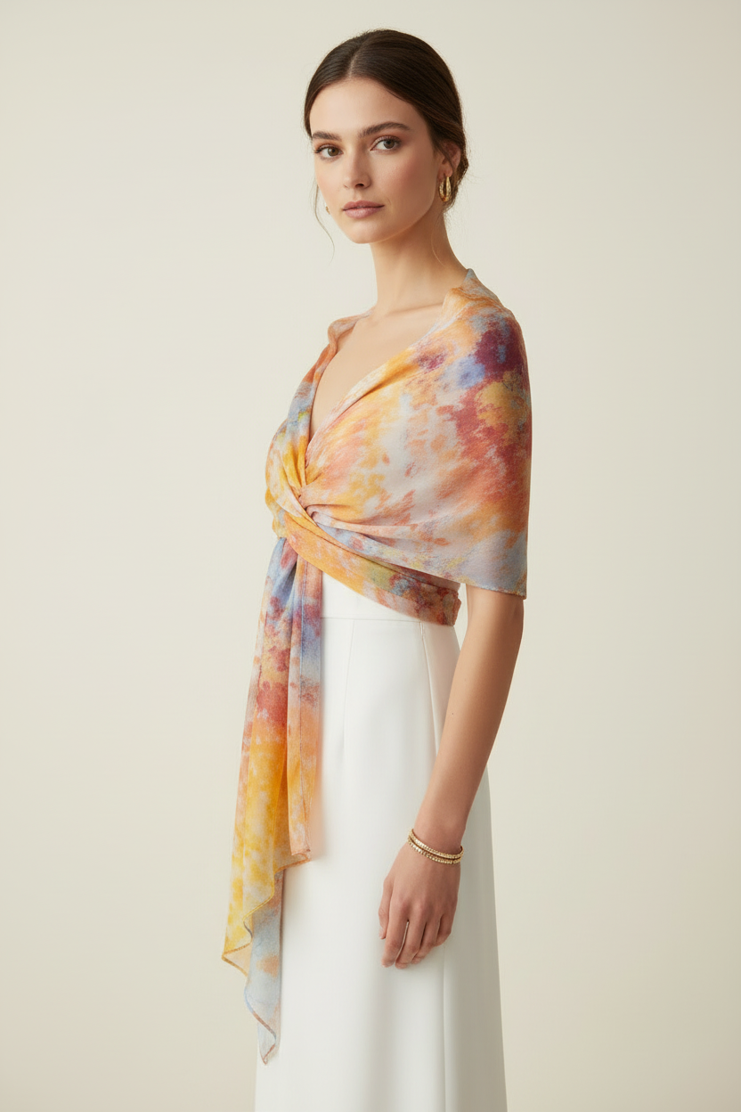Extra Large Ice Dyed Scarf: Luxury Handmade Accessory