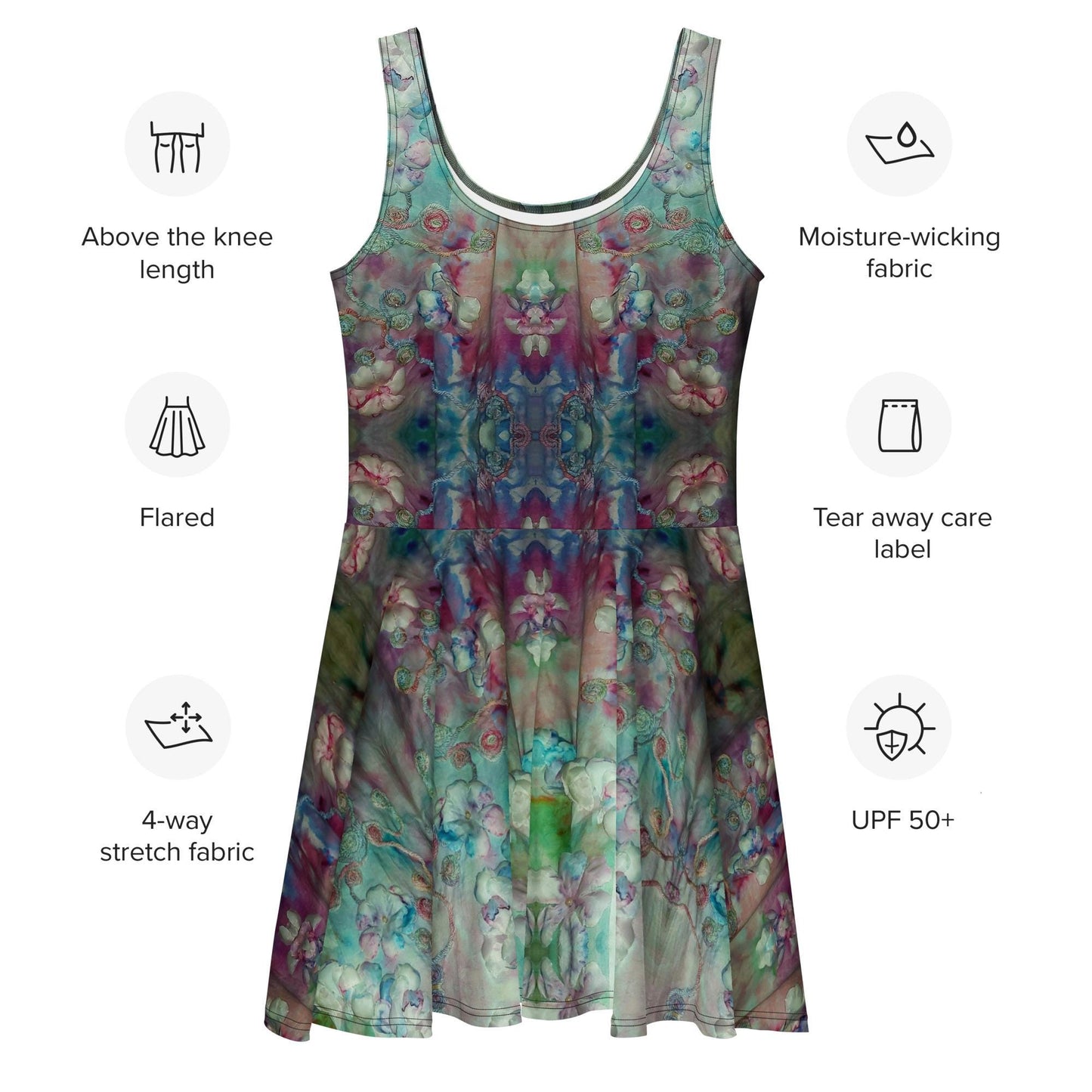 Floral Skater Dress: Chic Sleeveless Floaty Dress