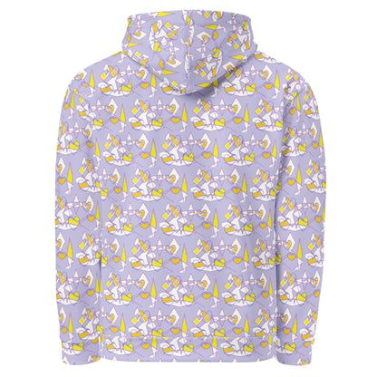 Lavender Cotton Abstract Hoodie