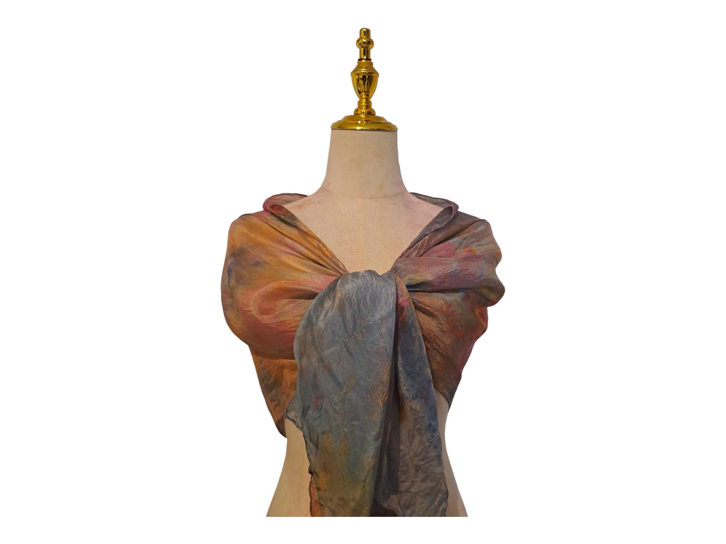 Multicoloured Bronze and Gold Shawl: Earthy Tones Soft Scarf