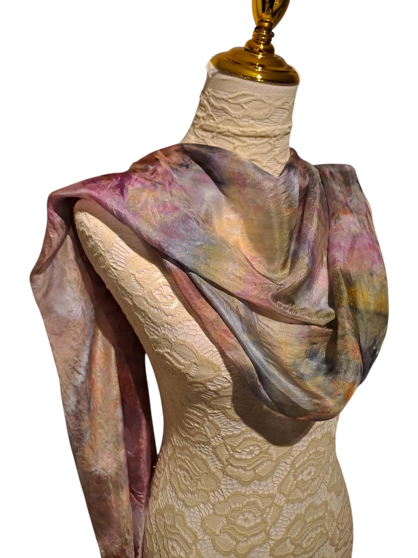 Hand-Dyed Silk Scarf: Lightweight Elegant Accessory