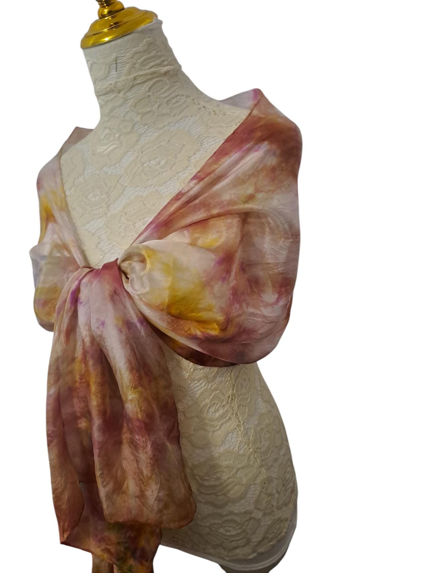 Bronze Rose Shawl: Elegant Silky Scarf