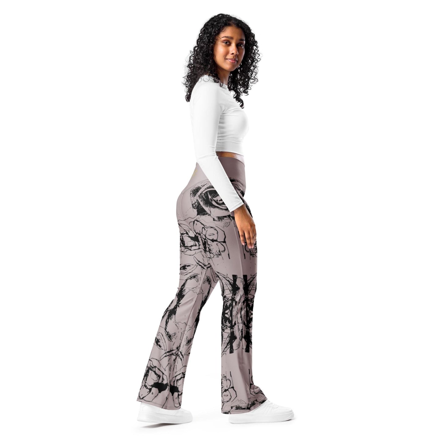 Floral Flare Leggings: High Waist Lounge Wear