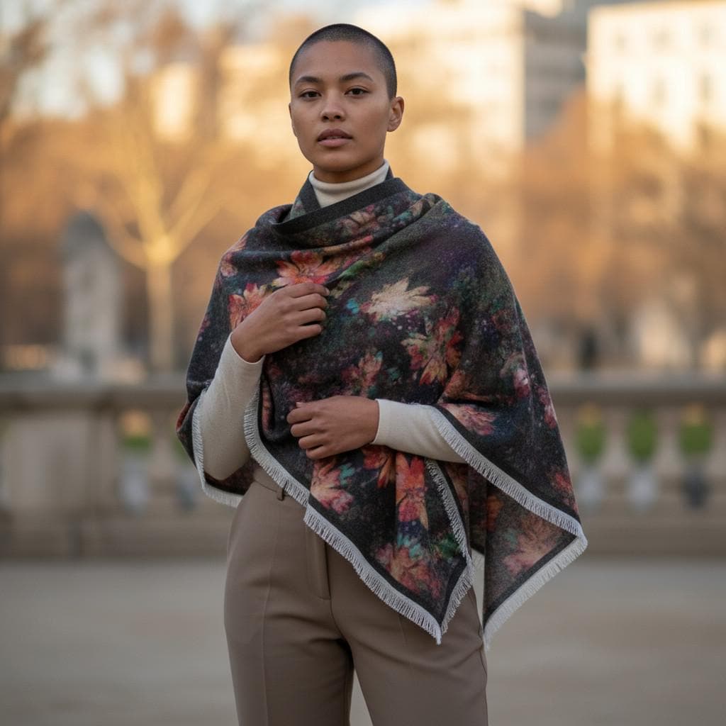Floral Lightweight Scarf: Sheer Boho Style - 27x71"