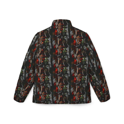 Floral Print Puffer Jacket: Trendy Lightweight Winter Outerwear