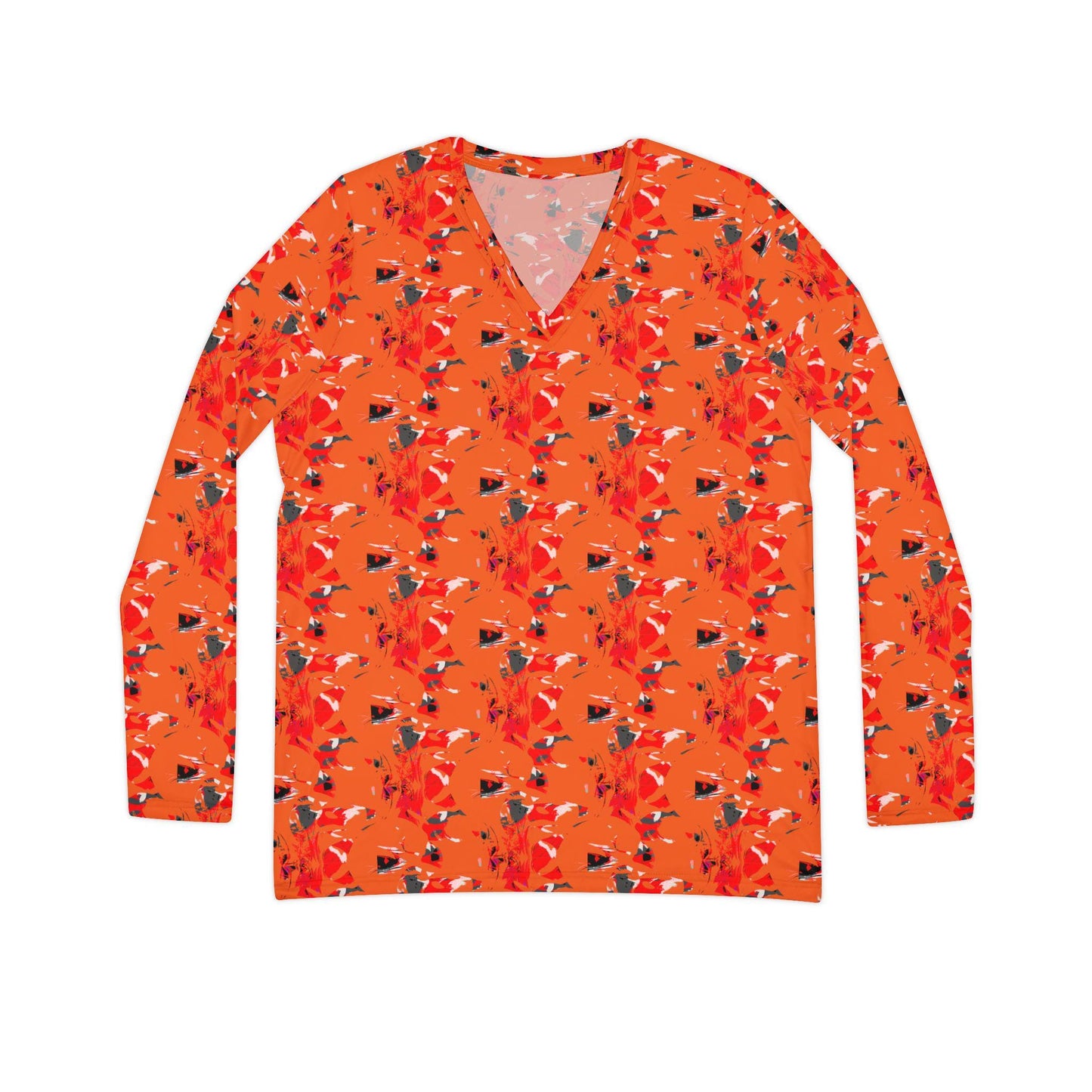 Abstract V-Neck Long Sleeve Shirt: Bohemian Women's Top