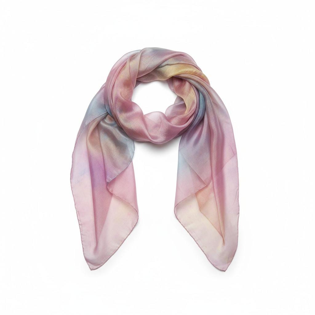 Handmade Pastel Pink Scarf, Elegant Bubble Gum Colour