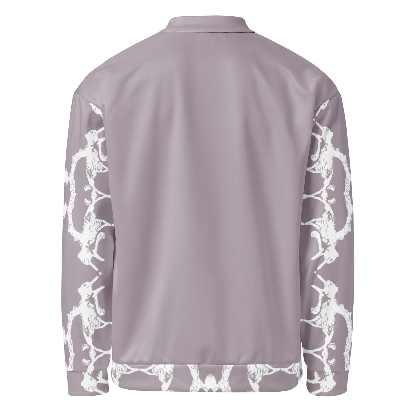 Handmade Pale Silver Pink Bomber Jacket: Stylish Women's Patterned Jacket