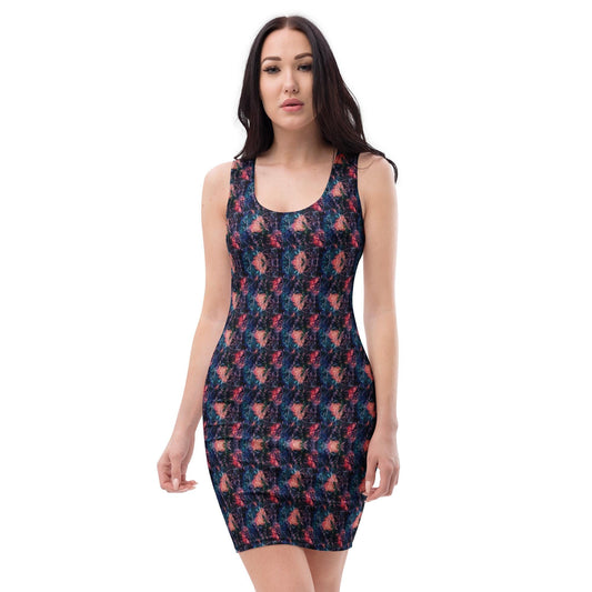 Abstract Bodycon Mini Dress – Geometric Print Party Dress
