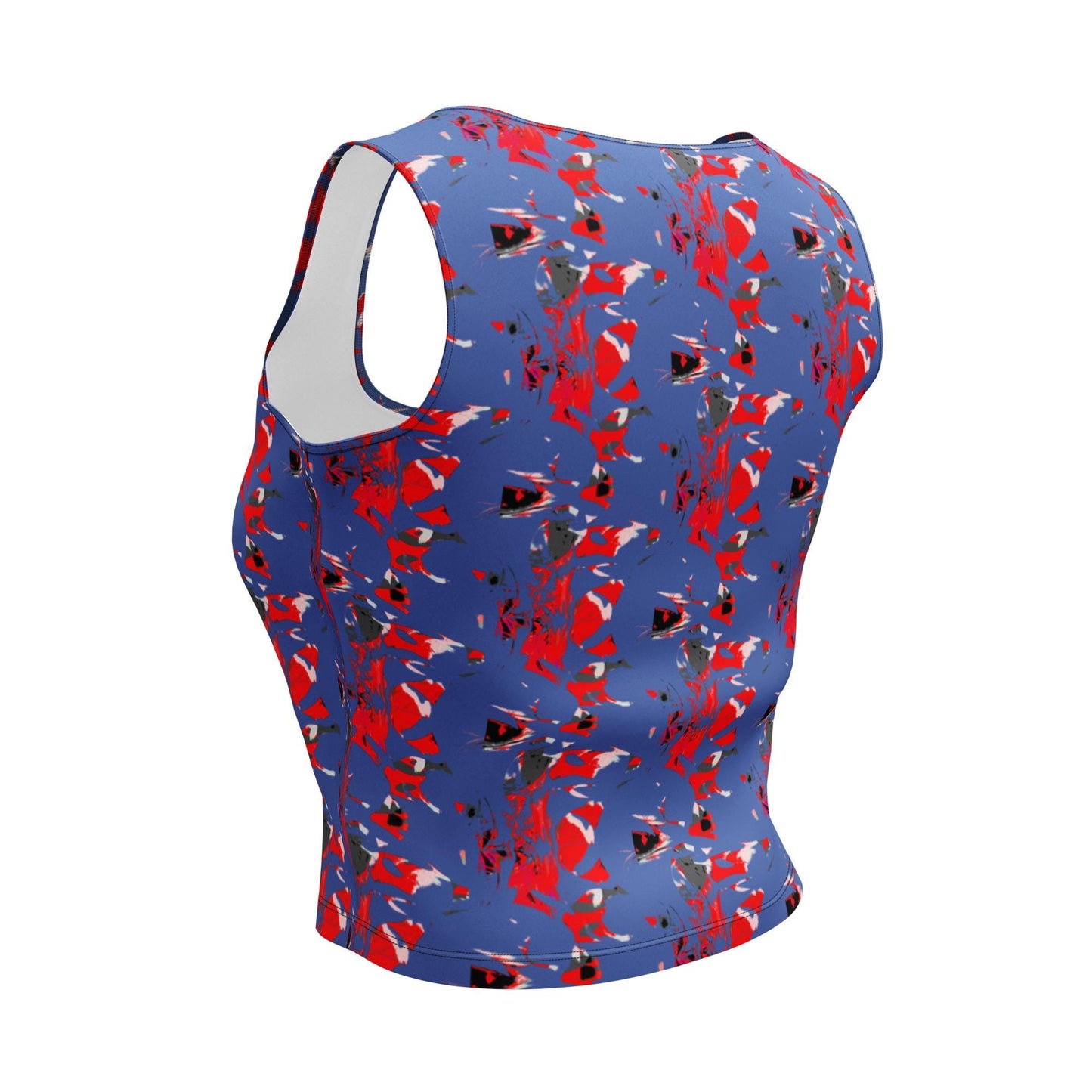 Vibrant Abstract Crop Top: Bold Sleeveless Tank