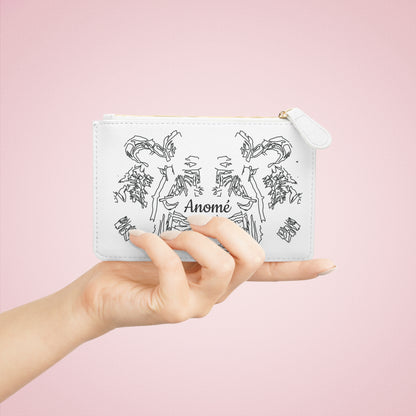 Mini Clutch Bag — Minimalist Black Ink Rorschach Design with "Anomé" Text