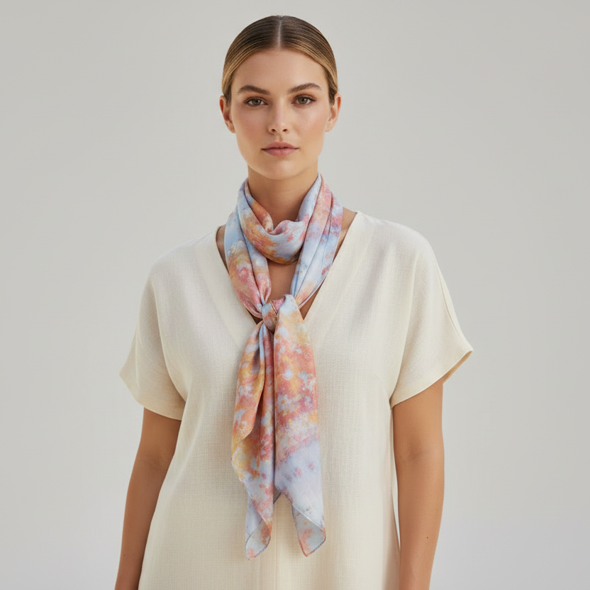 Extra Large Ice Dyed Scarf: Luxury Handmade Accessory