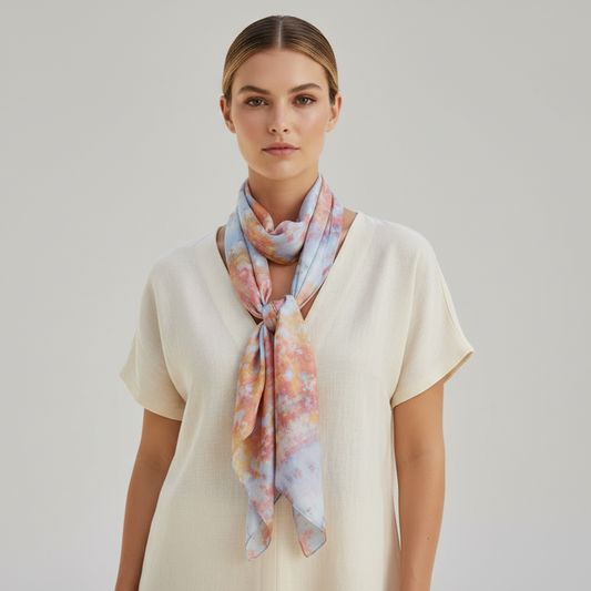 Extra Large Ice Dyed Scarf: Luxury Handmade Accessory