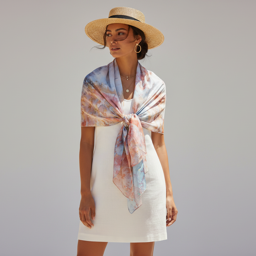 Extra Large Ice Dyed Scarf: Luxury Handmade Accessory