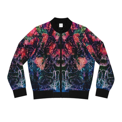 Women's Marbled Bomber Jacket: Polyester Outerwear
