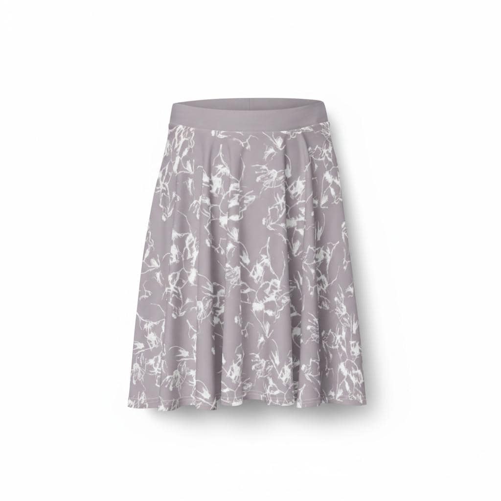 Lavender Floral A-Line Midi Skirt – Soft Flowing Summer Skirt