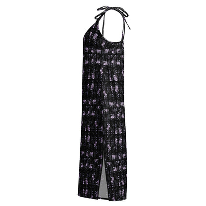 Black Floral Chiffon Midi Dress – womens gift & Holiday Outfit