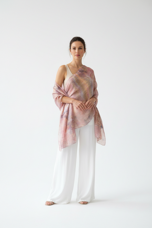 Hand-Dyed Silk Scarf: Lightweight Elegant Accessory