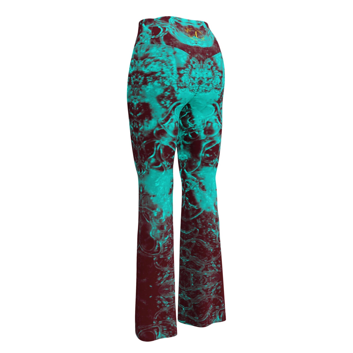 High-Waisted Flare Leggings: Recycled Polyester Stretchy Yoga Pants