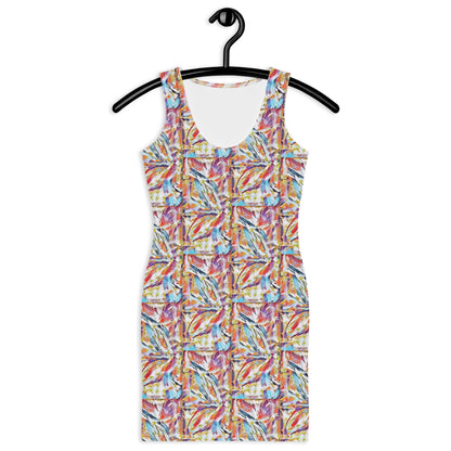 Abstract Bodycon Dress: Multi-Colored Summer Celebration Gown