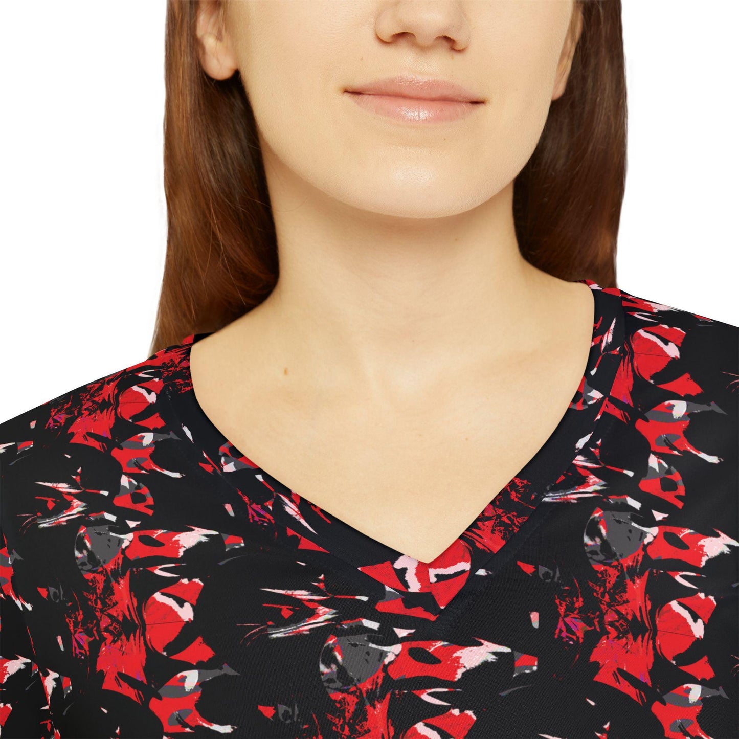 Abstract V-Neck Long Sleeve Shirt: Bohemian Women's Top