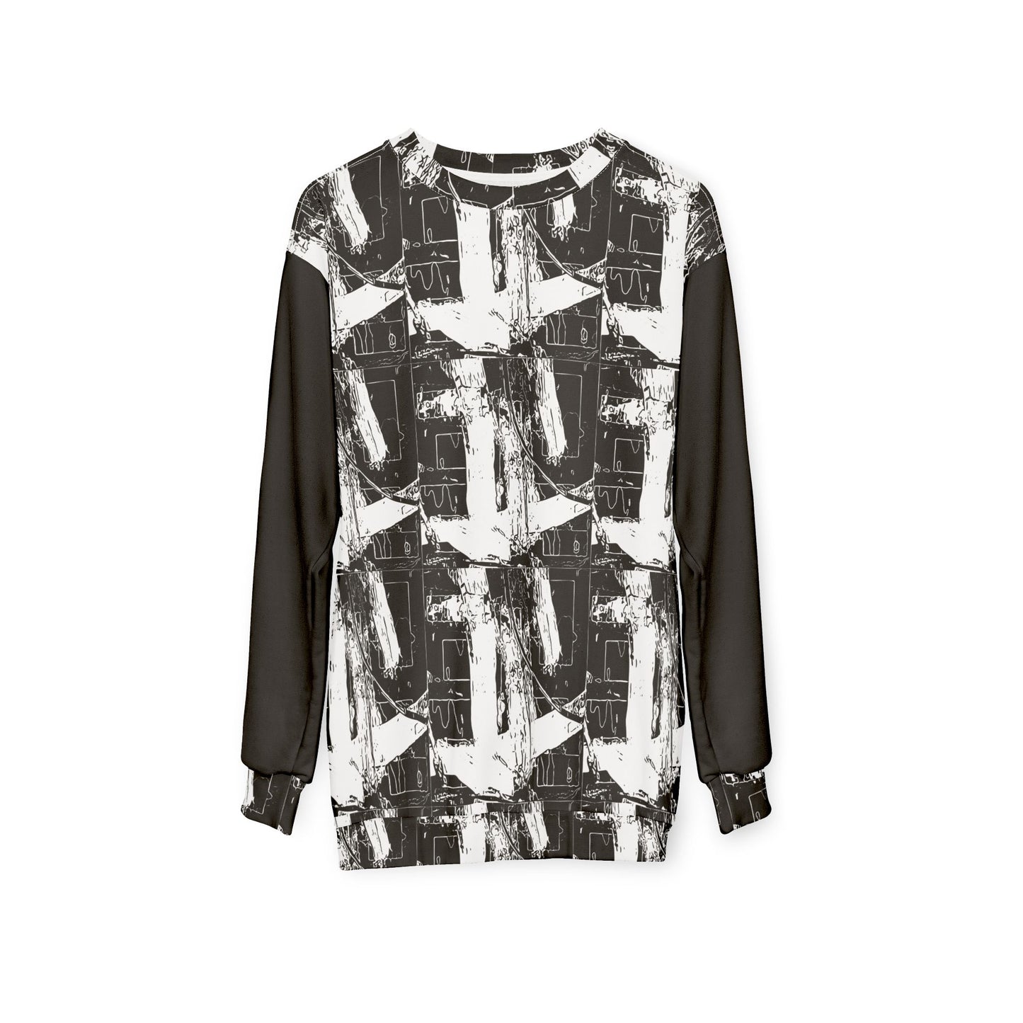 Bold-Line Casual Sweatshirt — Small Cuff Detail