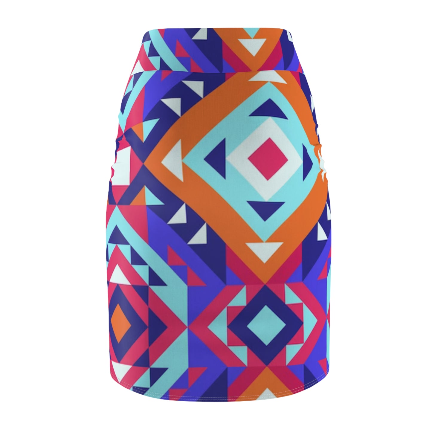 Aztec Geo Print Pencil Skirt — Bold Tribal Pattern Women's Skirt
