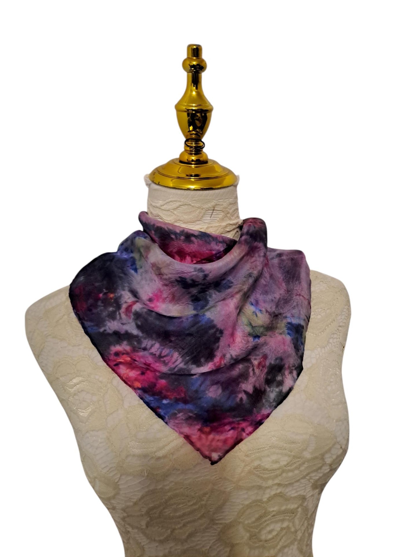 Handmade Icedyed Silk Scarf: Women's Fashion Neckerchief