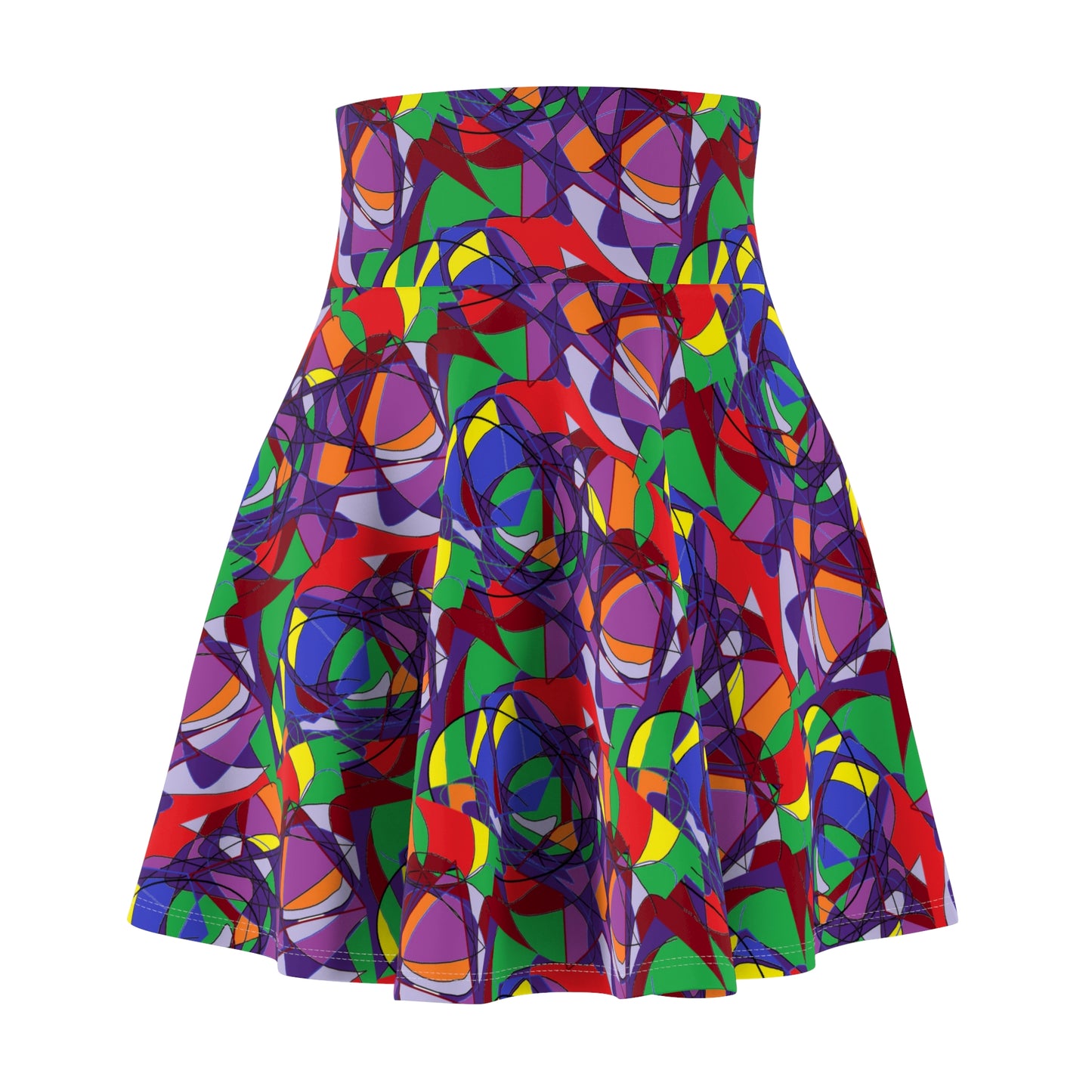 Colourful Women's Skater Skirt, Fun Party Skirt, Casual Summer Skirt, Vibrant Skirt, Trendy Skater Skirt for Festivals