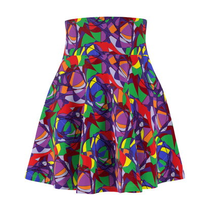 Colourful Women's Skater Skirt, Fun Party Skirt, Casual Summer Skirt, Vibrant Skirt, Trendy Skater Skirt for Festivals